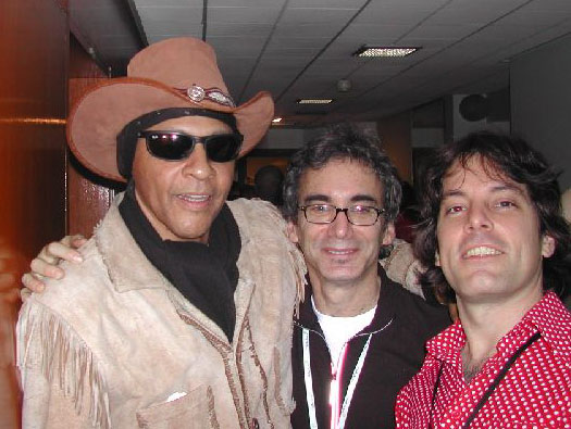 Arthur Lee, Gene Kraut and Dave Chapple, RFH, London 2003. Photo: Keith Stodart